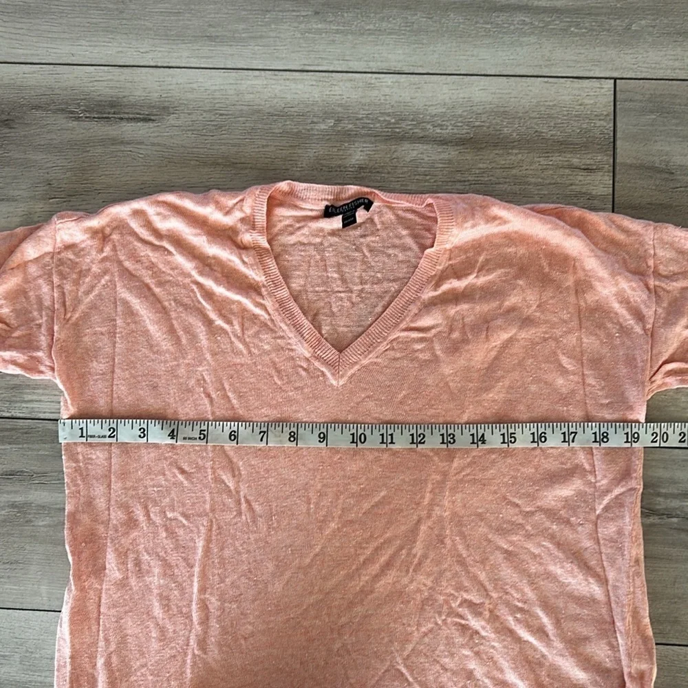 Eileen Fisher Petite organic linen pink knit sweater size PP XS